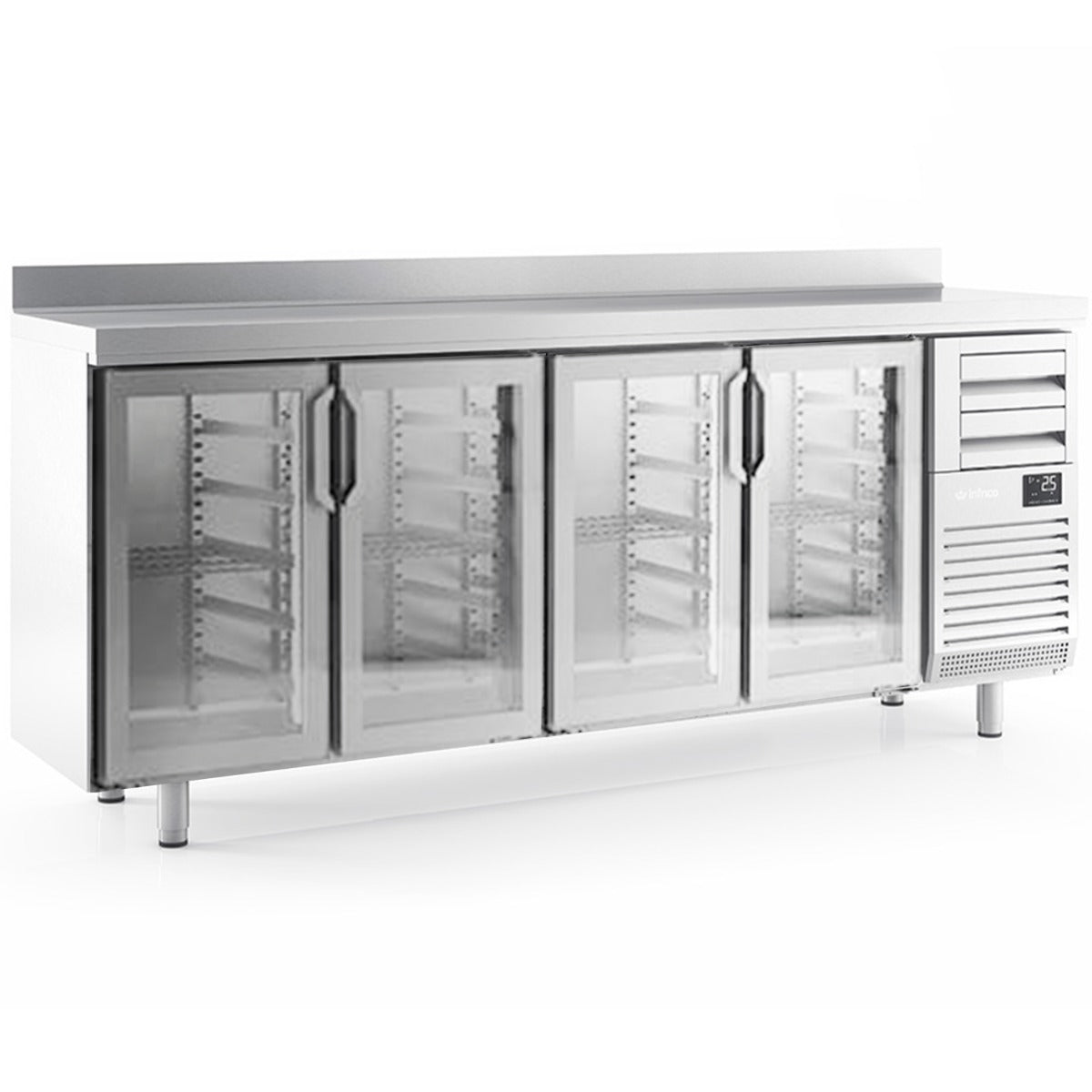 Back Counter Unit 4 Glass Dr Tall Back Bar Counter With Upstand 695 L – Caterzone