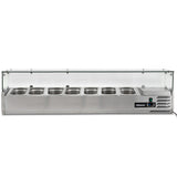 1.5m Glass Canopy 1/4 Gastronorm Prep Top