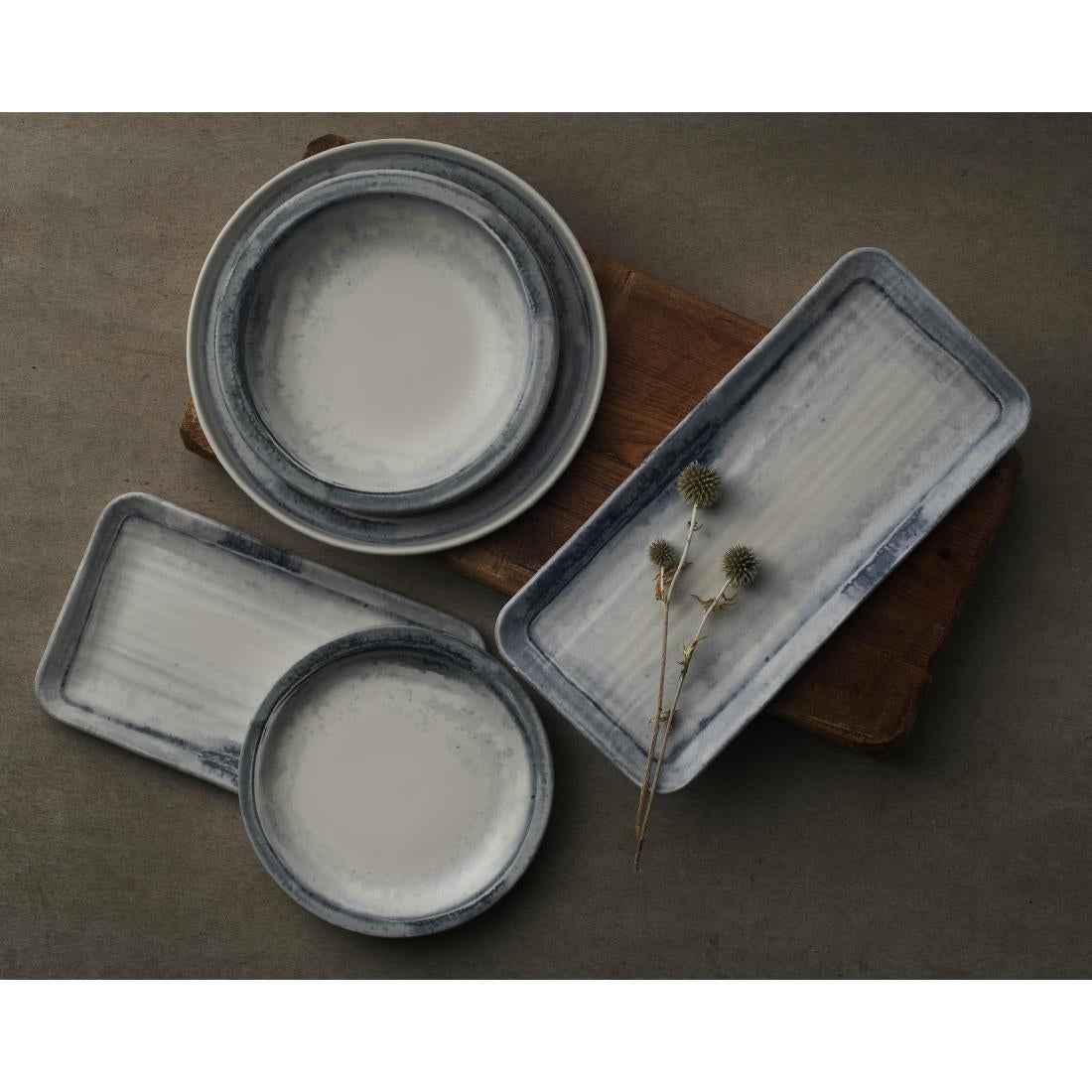 Dudson Makers Finca Organic Rectangular Plates Limestone 270x160mm (12 Pack)