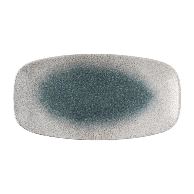 Churchill Raku Duo Agate Chefs Oblong Plates Topaz 287x152mm (12 Pack)