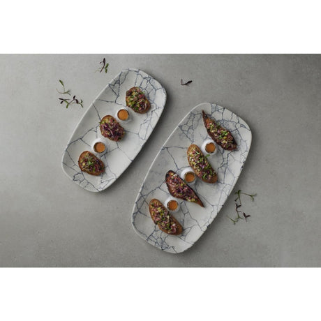 Churchill Studio Prints Kintsugi Pearl Chefs Oblong Plates Grey 287x152mm (12 Pack)