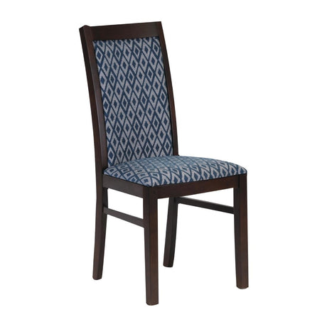 Brooklyn Walnut Dining Chairs with Black Padded Seat & Back (2 Pack)