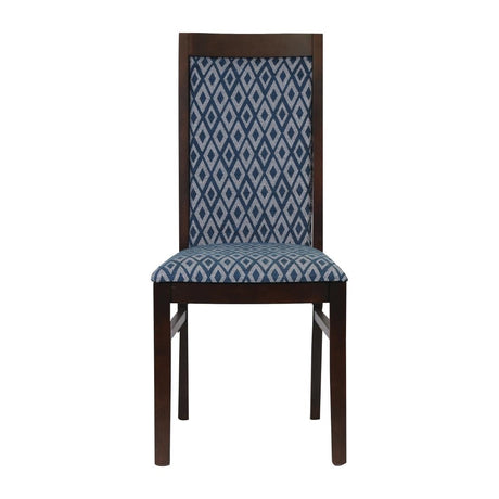 Brooklyn Walnut Dining Chairs with Black Padded Seat & Back (2 Pack)