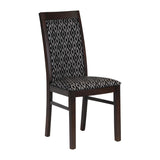 Brooklyn Walnut Dining Chairs with Blue Padded Seat & Back (2 Pack)