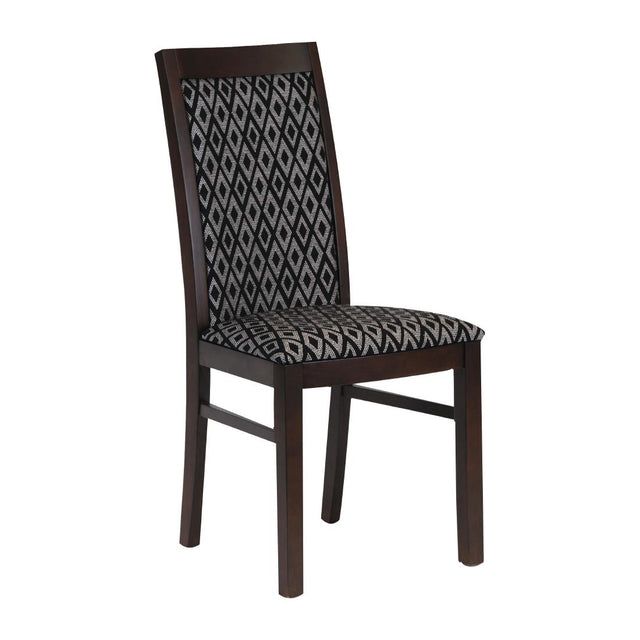 Brooklyn Walnut Dining Chairs with Blue Padded Seat & Back (2 Pack)