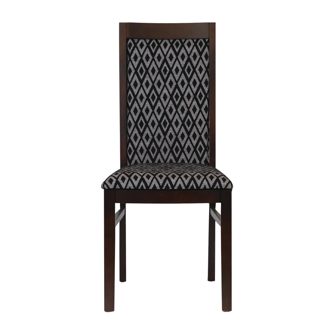 Brooklyn Walnut Dining Chairs with Blue Padded Seat & Back (2 Pack)