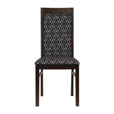 Brooklyn Walnut Dining Chairs with Blue Padded Seat & Back (2 Pack)