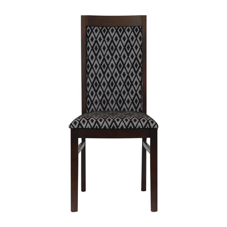 Brooklyn Walnut Dining Chairs with Blue Padded Seat & Back (2 Pack)