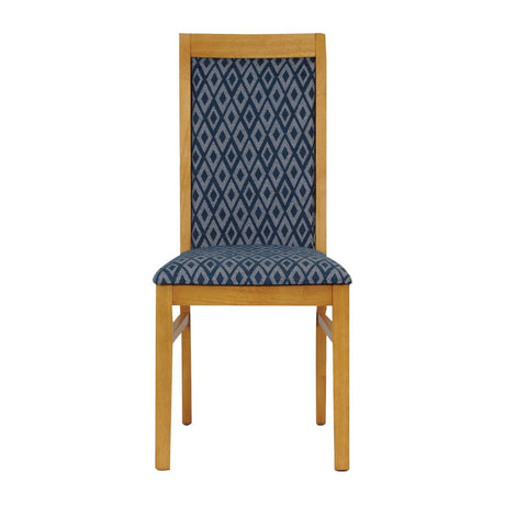 Brooklyn Soft Oak Dining Chairs with Black Padded Seat & Back (2 Pack)