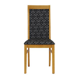 Brooklyn Soft Oak Dining Chairs with Black Padded Seat & Back (2 Pack)