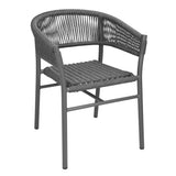Bolero Florence Rope Twist Wicker Chairs Grey Mix (2 Pack)