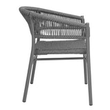 Bolero Florence Rope Twist Wicker Chairs Grey Mix (2 Pack)