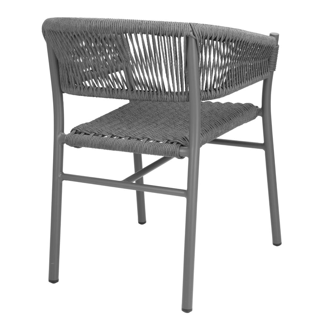 Bolero Florence Rope Twist Wicker Chairs Grey Mix (2 Pack)
