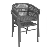 Bolero Florence Rope Twist Wicker Chairs Grey Mix (2 Pack)