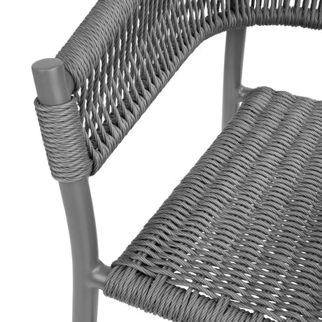 Bolero Florence Rope Twist Wicker Chairs Grey Mix (2 Pack)