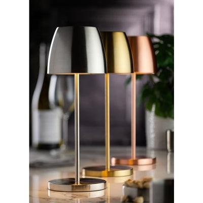 Utopia Montserrat LED Cordless Table Lamp 300mm Brushed Silver (6 Pack)