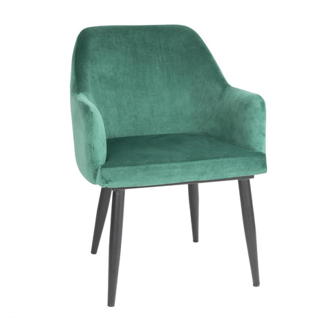 Bolero Lia Velvet Effect Chairs Dark Green (2 Pack)