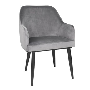 Bolero Lia Velvet Effect Chairs Grey (2 Pack)