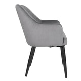 Bolero Lia Velvet Effect Chairs Grey (2 Pack)