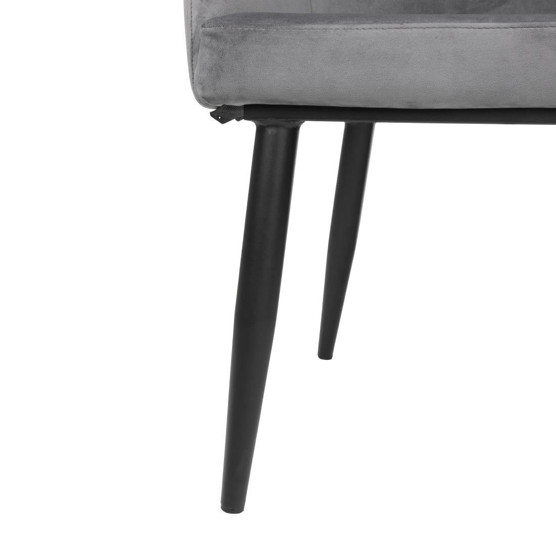 Bolero Lia Velvet Effect Chairs Grey (2 Pack)