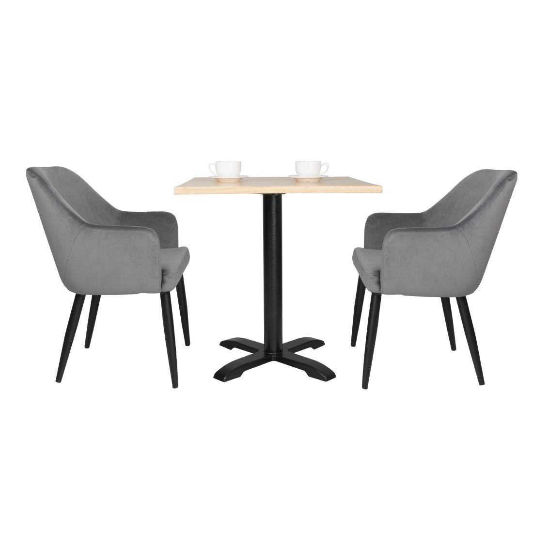 Bolero Lia Velvet Effect Chairs Grey (2 Pack)