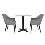 Bolero Lia Velvet Effect Chairs Grey (2 Pack)