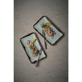 Dudson Harvest Organic Rectangular Plates Turquoise 270x160mm (12 Pack)