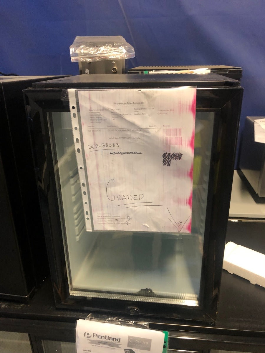 Graded 01006 Bmb40 G Single Glass Door Mini Bar