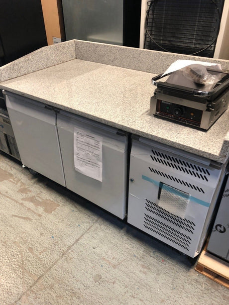 Graded 00996 Bpb1500 Double Hinged Door Pizza Prep Counter With Granite Worktop