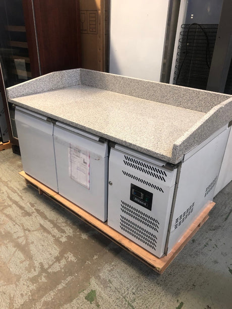 Graded 00998 Bpb1500 Double Hinged Door Pizza Prep Counter With Granite Worktop
