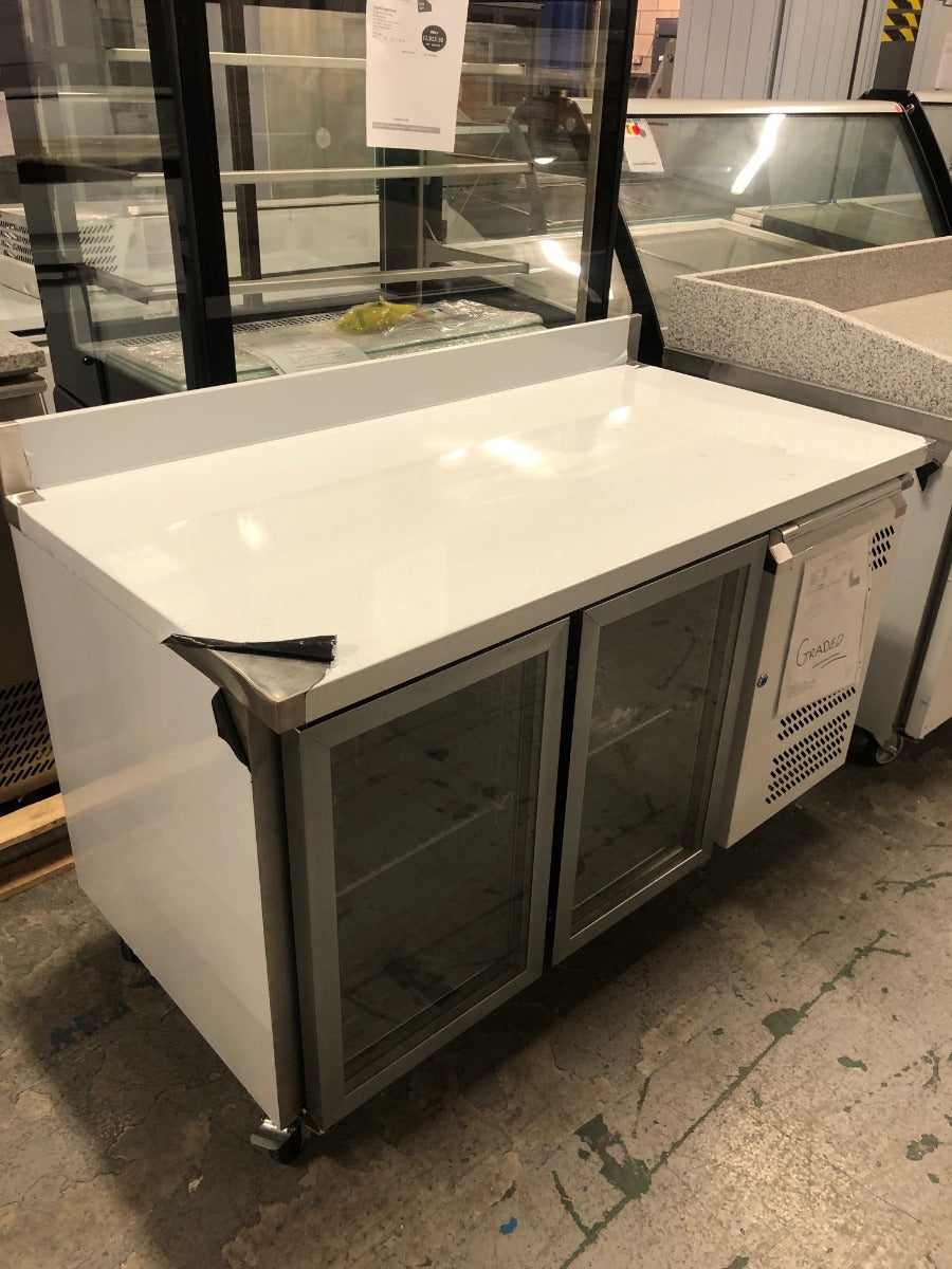 Graded 01023 Hbc2 Cr Double Hinged Glass Door Counter Refrigerator With Upstand