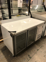 Graded 01023 Hbc2 Cr Double Hinged Glass Door Counter Refrigerator With Upstand