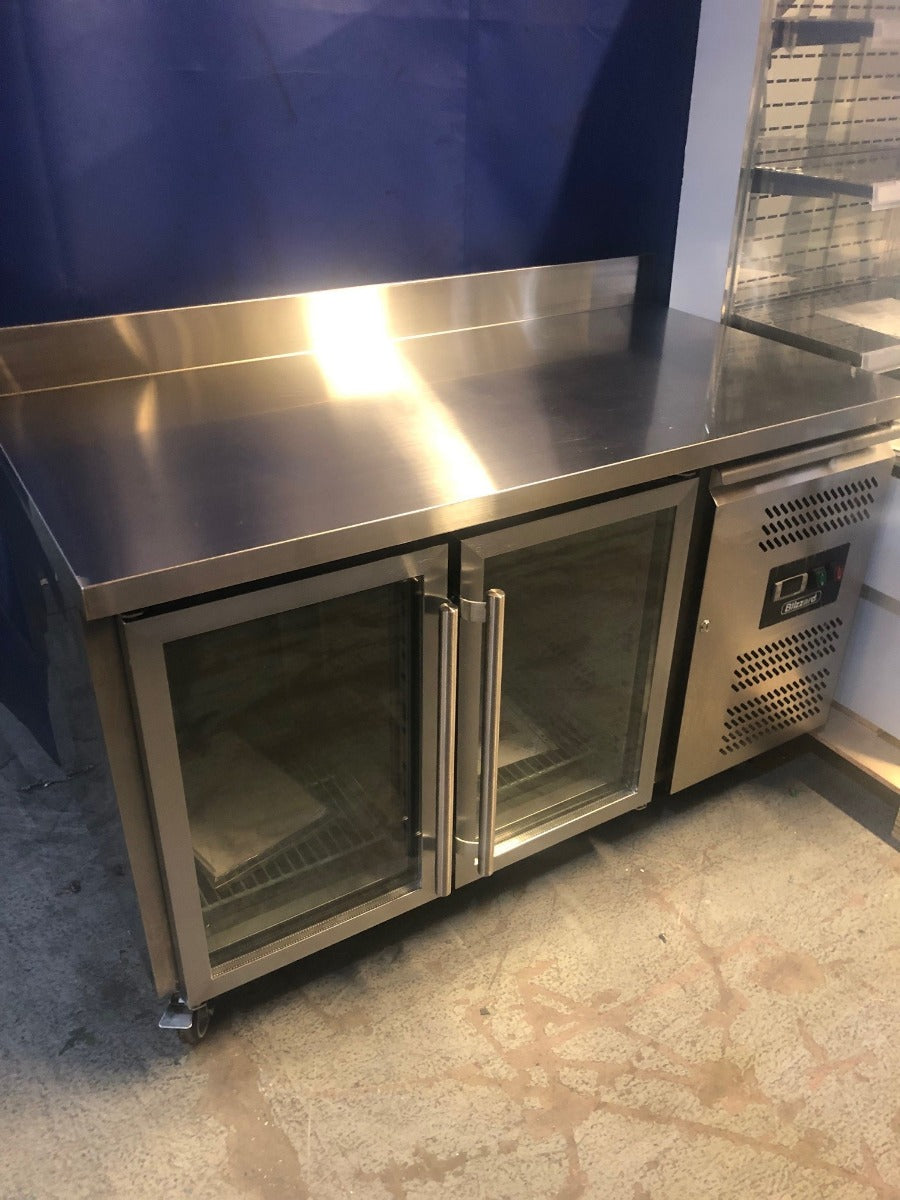 Graded 01044 Hbc2 Cr Double Hinged Glass Door Counter Refrigerator With Upstand