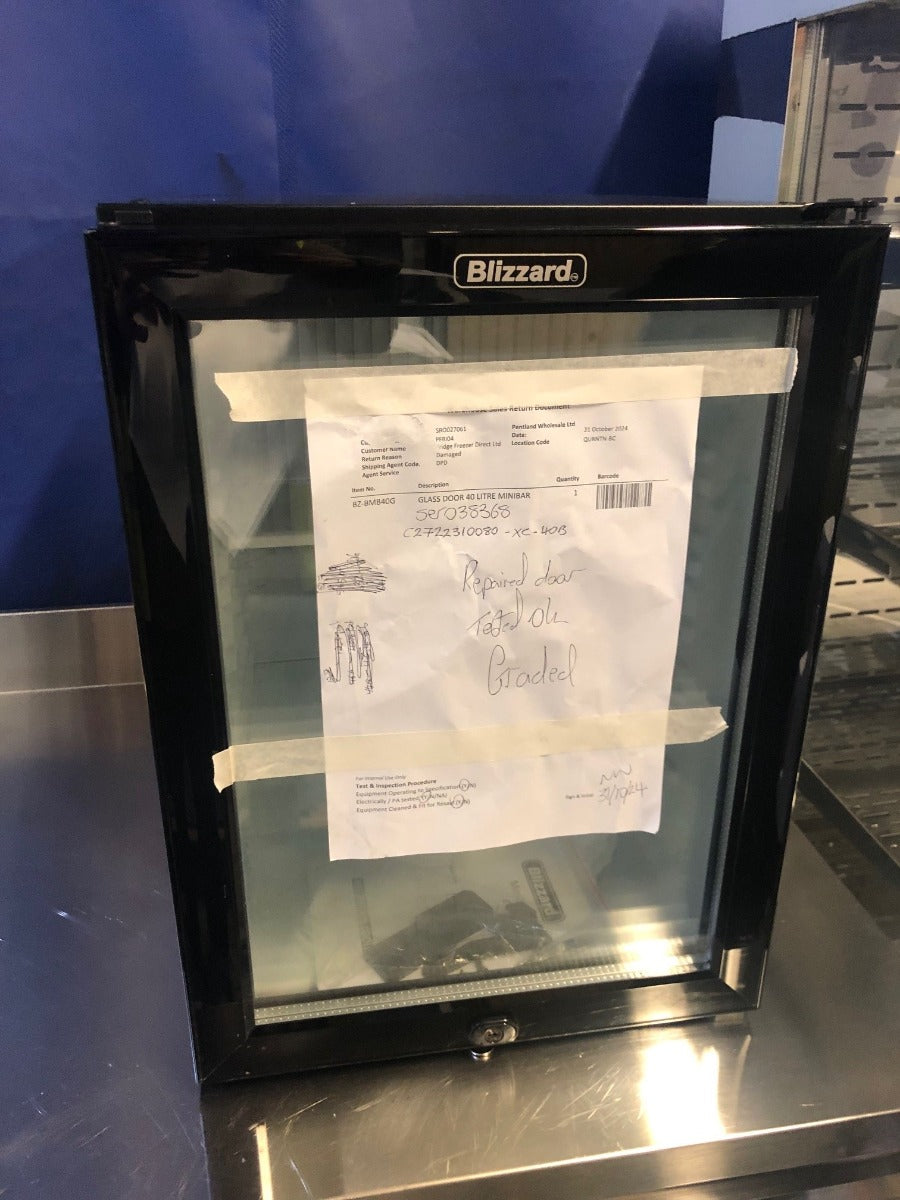 Graded 01048 Bmb40 G Single Glass Door Mini Bar