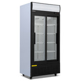 Graded 02091 630 L Double Sliding Glass Door Display Merchandiser