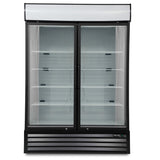 Double Hinged Glass Door Freezer Display Merchandiser