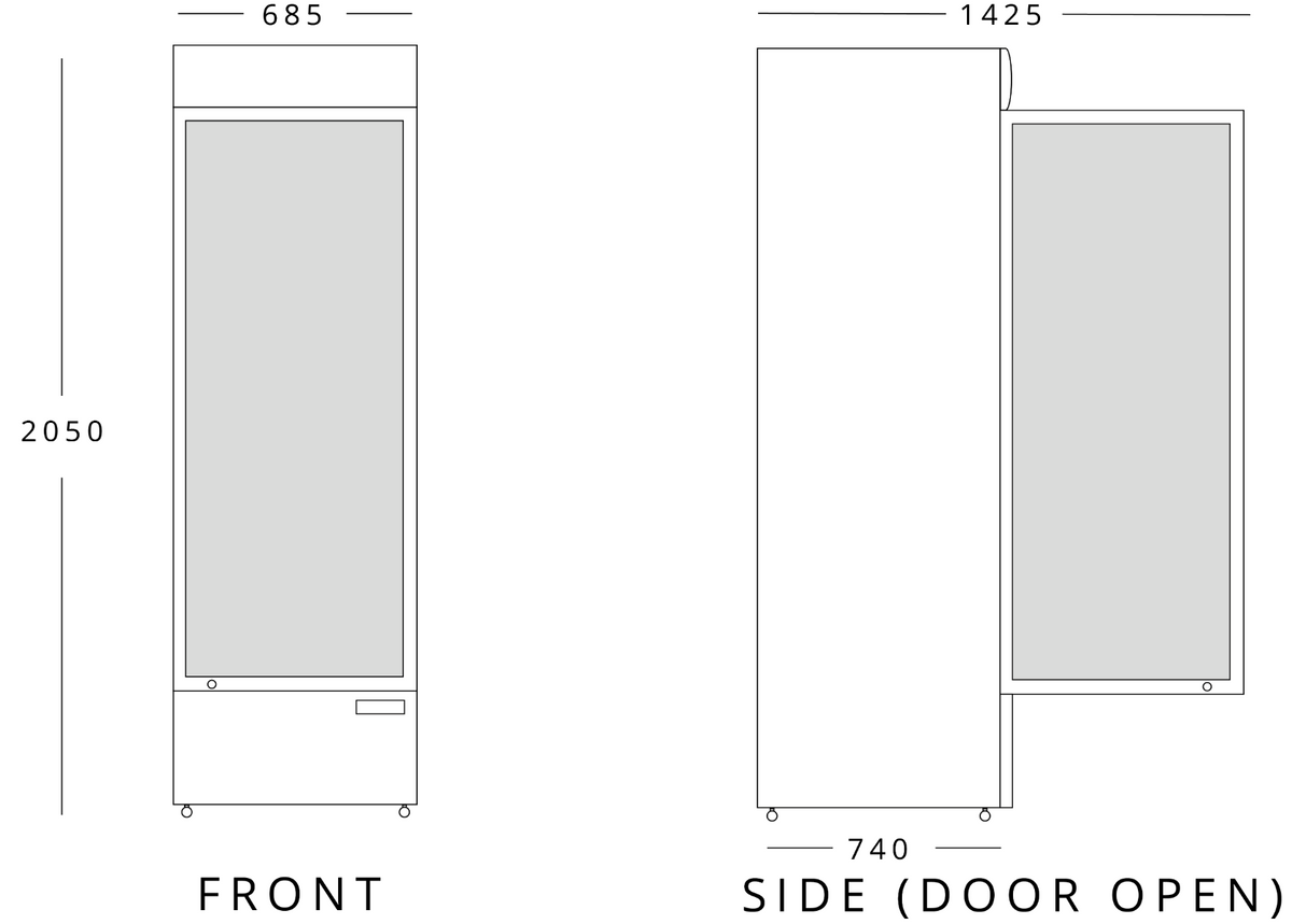 GRADED-00919-GDF600 Single Door Freezer Merchandiser 514L