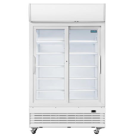 Polar G-Series Upright Display Cooler with Light Box 950Ltr with Sliding Doors