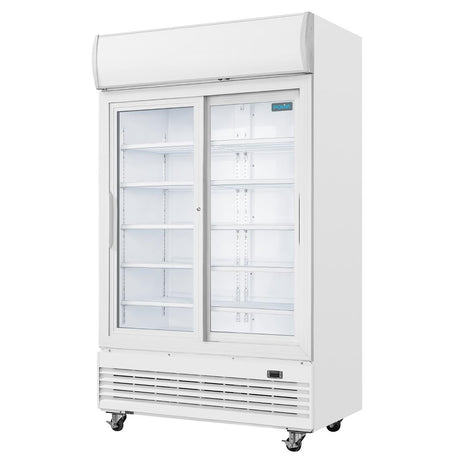 Polar G-Series Upright Display Cooler with Light Box 950Ltr with Sliding Doors