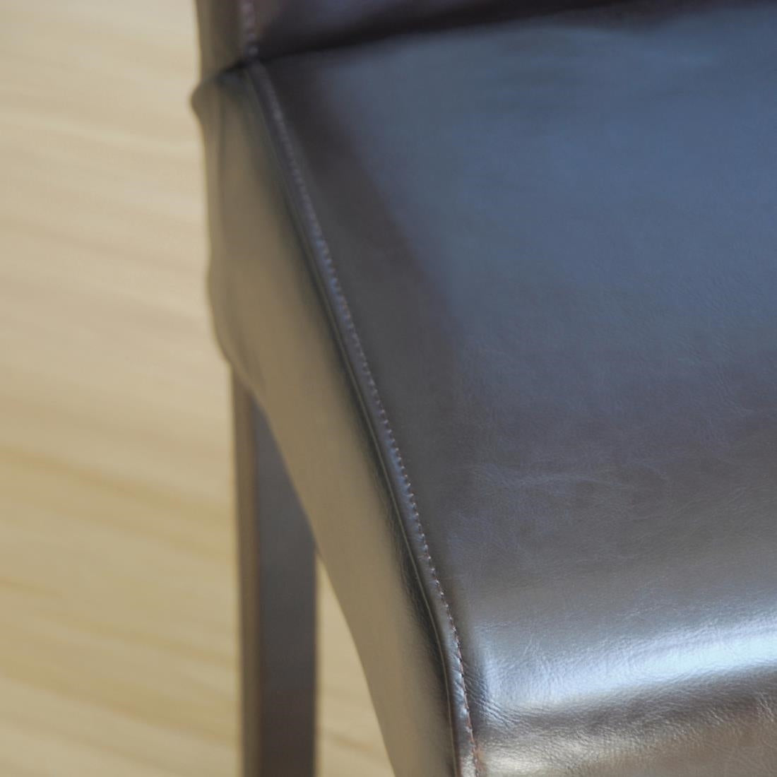 Bolero Curved Back Leather Chairs Dark Brown (2 Pack)