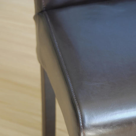 Bolero Curved Back Leather Chairs Dark Brown (2 Pack)