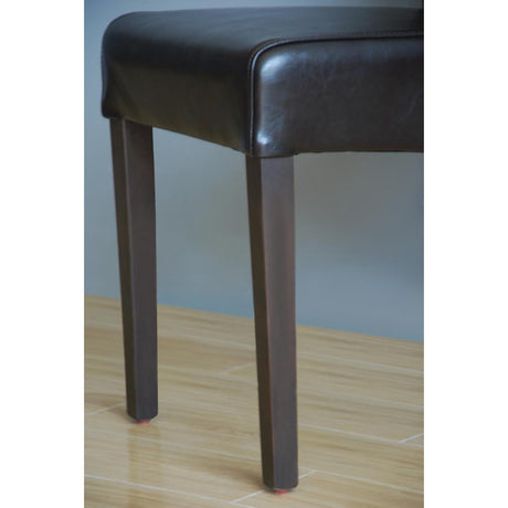 Bolero Curved Back Leather Chairs Dark Brown (2 Pack)