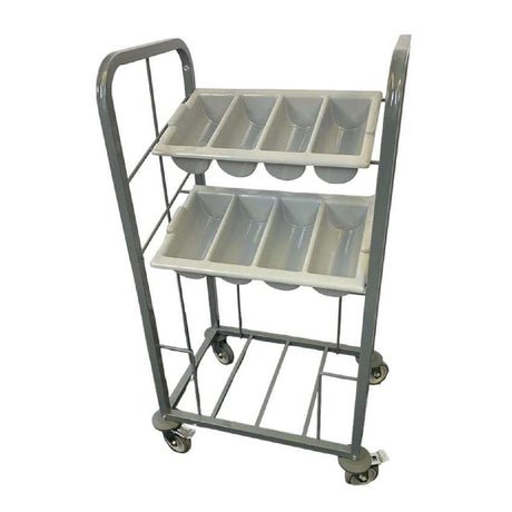 Craven Steel 2-Tier Cutlery & Tray Dispense Trolley