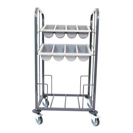 Craven Steel 2-Tier Cutlery & Tray Dispense Trolley