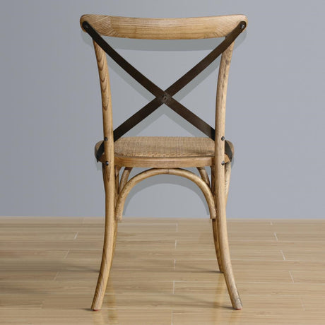 Bolero Bentwood Chairs with Metal Cross Back Natural (2 Pack)
