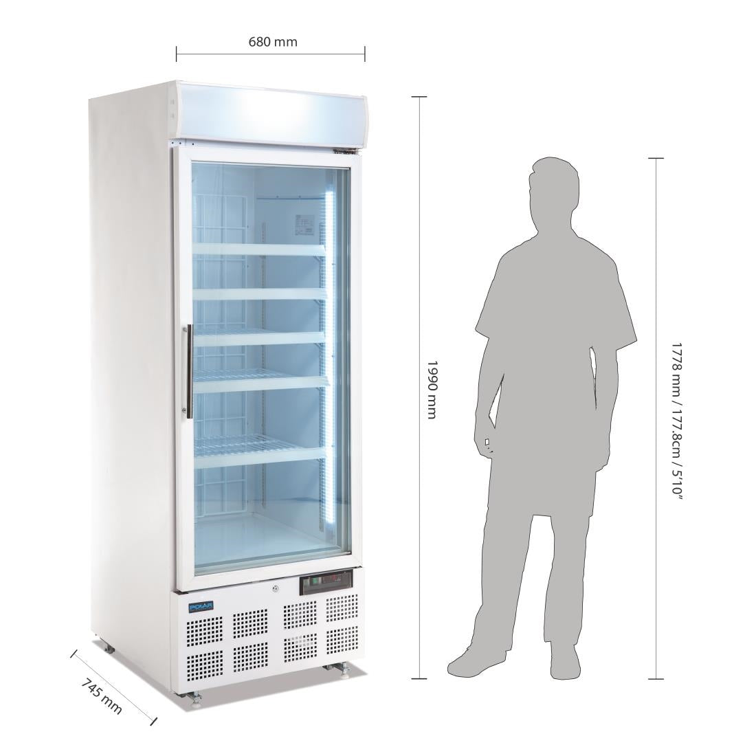 Polar G-Series Upright Display Freezer 412Ltr