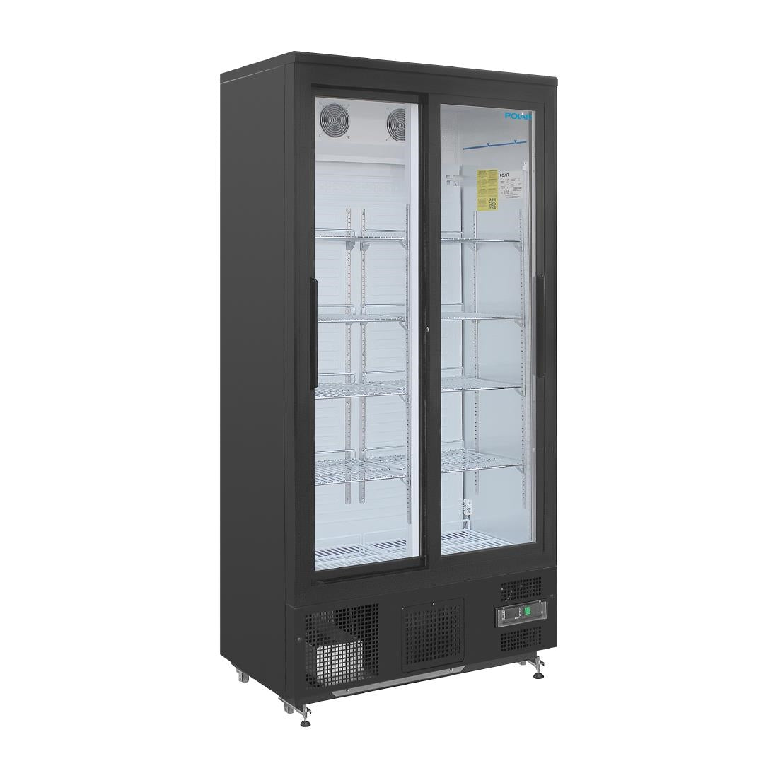 Polar Upright Back Bar Cooler with Sliding Doors 490Ltr