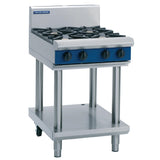Blue Seal Evolution Cooktop 4 Open Burners Nat Gas on Stand 600mm G514D-LS/N