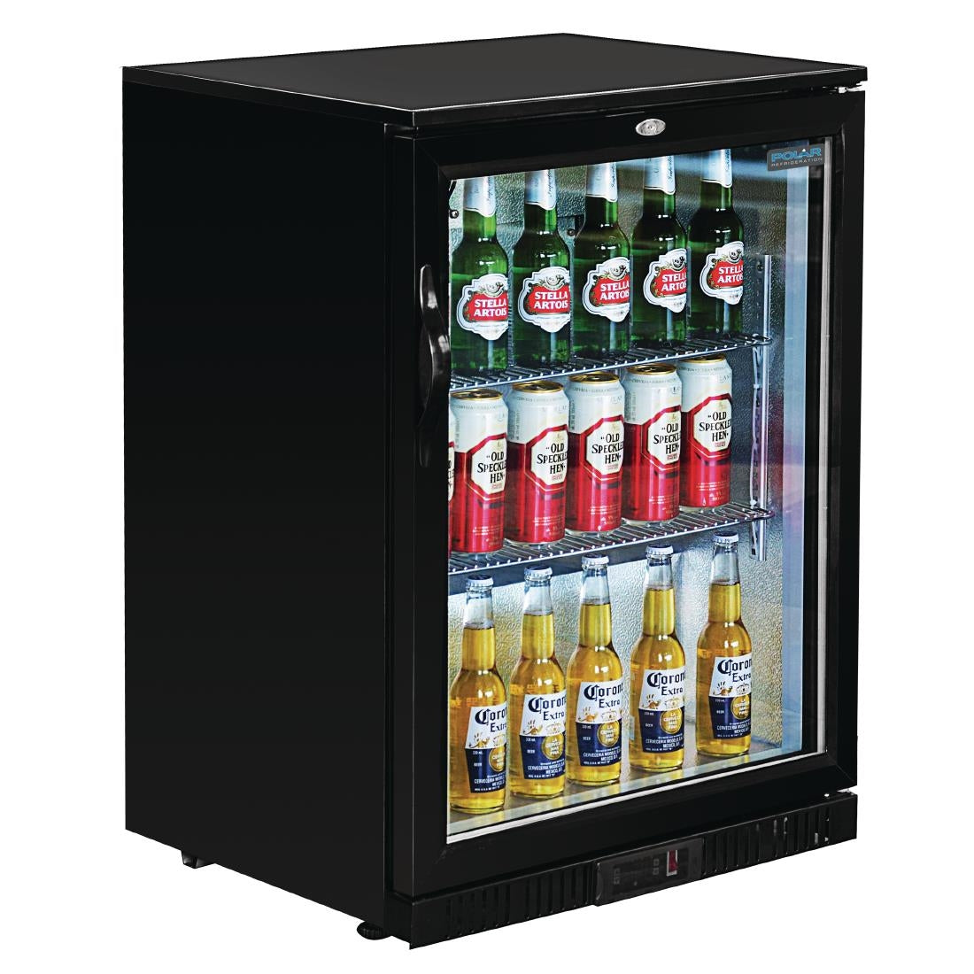 Polar G-Series Back Bar Cooler with Hinged Door Black 138Ltr