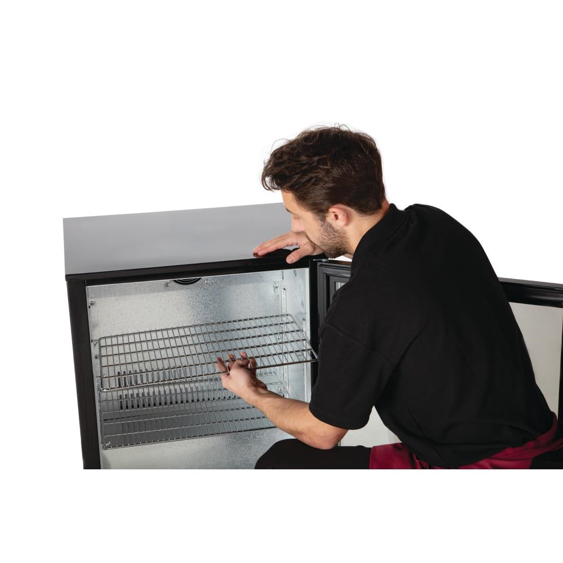 Polar G-Series Back Bar Cooler with Hinged Door Black 138Ltr